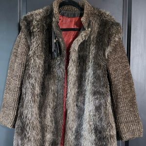 Vintage Russel Taylor‎ fur and knit, lined coat